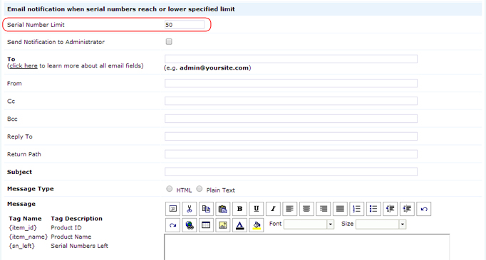 Serial Numbers Limit