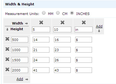 Width & Height